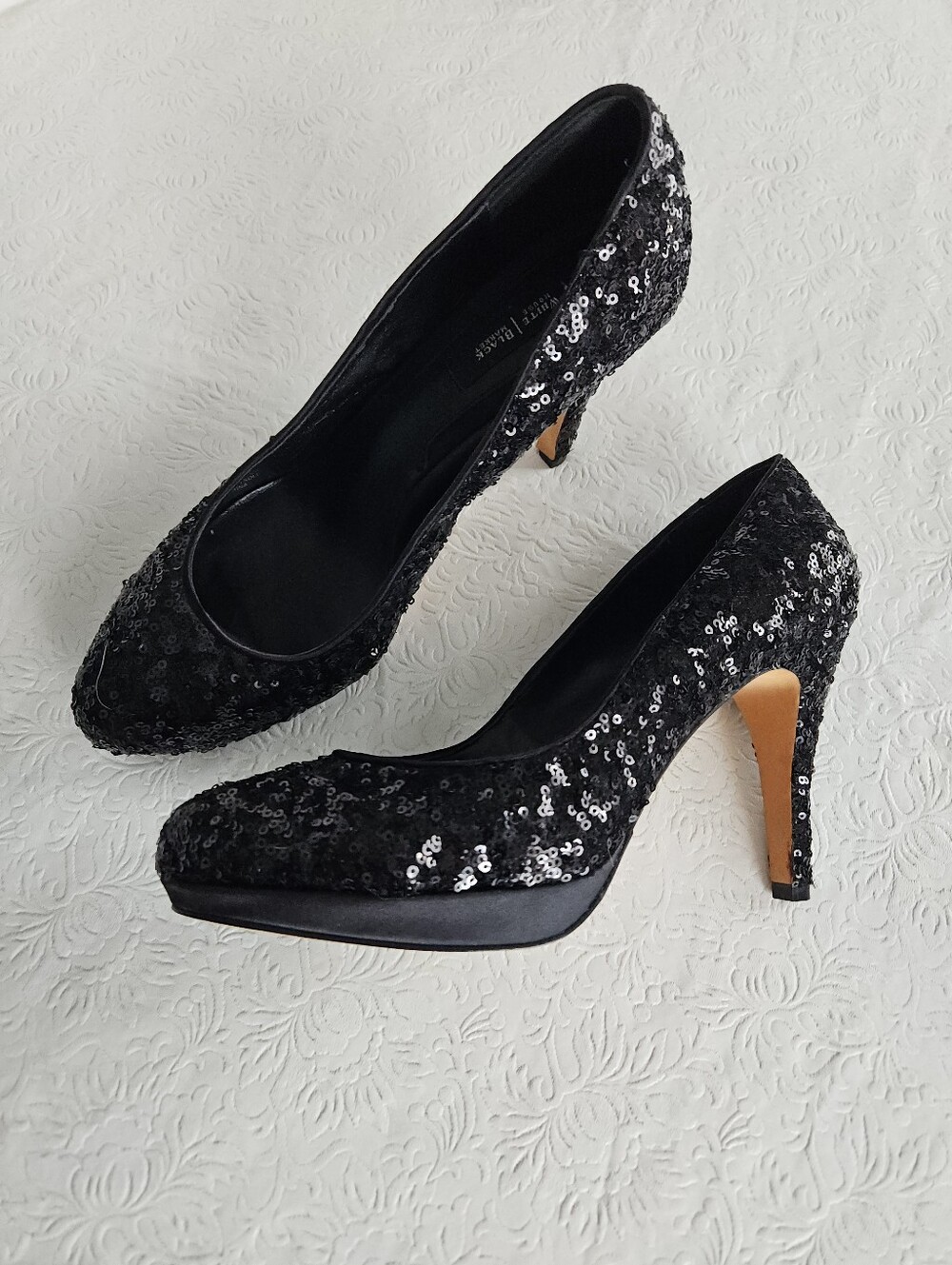 Black Sequin High Heel Pumps By WHBM